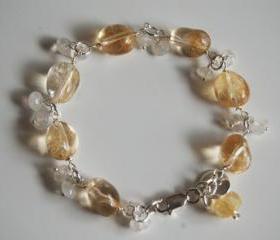 Citrine And Moonstone Bracelet with Sterling silver