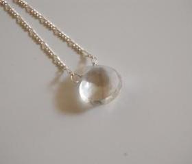 Clear Crystal Quartz necklace with sterling silver