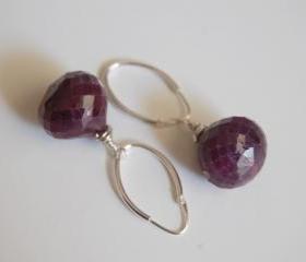 Beautiful Ruby earrings with Sterling silver