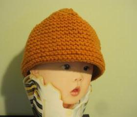 Knit Leaf Baby Hat - Bronze (H19)