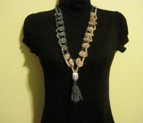 Necklace, Neck warmer, crocheted - mosaic (NL1,2,3,4)) $16/each