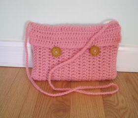Purse, crocheted - small - pink (P10)