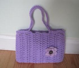 Crocheted purse/handbag - small - light purple (P18)