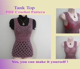 Crochet Pattern - Tank Top (14VC2012) - Perfect for Warm-weather Wear