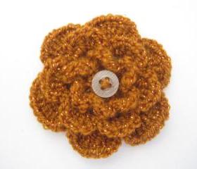 Crocheted flower brooch - 10 different colors (F1) - 3 for $12