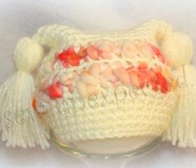 Cream puffs tassel hat