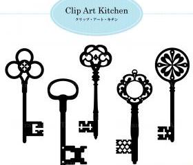 Printable Digital clip art : Vintage Key