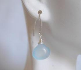 Blue Chalcedony dangle earrings with Sterling silver