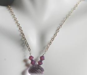 Pink amethyst necklace