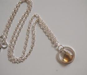 Bear Quartz Necklace with Sterling silver chain