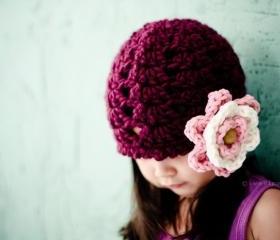 Chunky Wool (Eggplant) - sizes from 3 mos to 5T