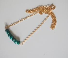 Genuine Emerald nacklace with Gold filled Chain
