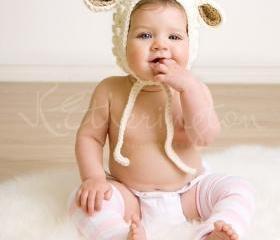 Little Lamb Hat For Him (Organic Wool in Cream)