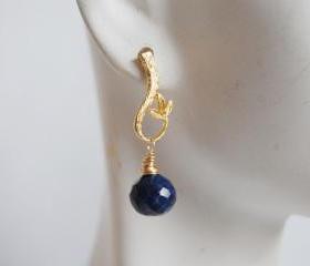 Blue Sapphire Dangle Earrings