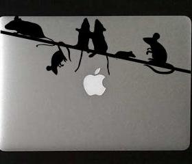 Mice on a Wire Vinyl Decal