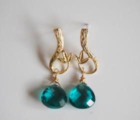 Paraiba Blue Quartz drop earrings
