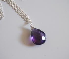 Amethyst Pendant necklace with sterling silver chain