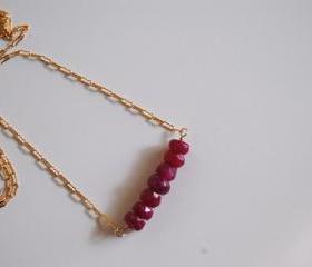 Genuine Ruby nacklace with Gold filled Chain