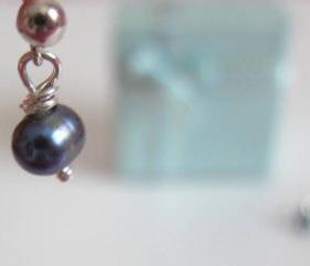 Fairy Droplets - Dark Silver Fresh Water Pearls, 925 Silver