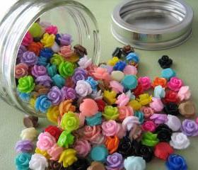 Mini Roses in a Glass Jar - 300 Pieces - Crafting and Jewelry Supplies by ZARDENIA - Great Crafting Gift
