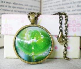 Tree of Life Necklace, Nature, Green, Wearable Art Necklace, 1 inch Pendant, Ready to Ship