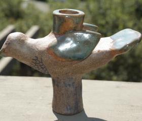 Brown Bird Candlestick Holder