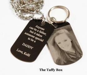 Photo necklace and keychain duo
