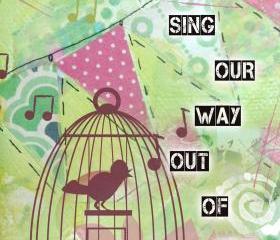 5 by 7 print birdcage singing