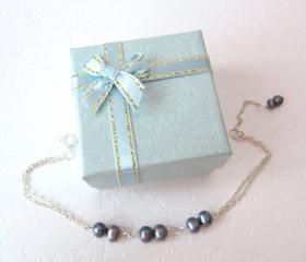 Dancing Noir Fairies - Fresh Water Pearls, 925 Silver