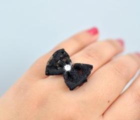 Black Tie Affair Bow Ring by KimArt - made to order