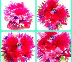 Fuschia Bubble Gum Couture Over the Top Boutique Hairbow