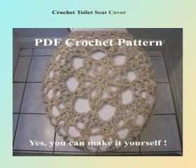 Crochet Pattern - Toilet Seat Cover for Both Standard and Elongated Toilet Seats (1VC2012)