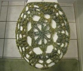 Crochet Toilet Seat Cover, Toilet Seat Cozy - Tweed meadow (TSC3)