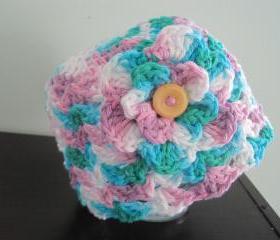 Crochet Cotton baby hat, mixed (H10)