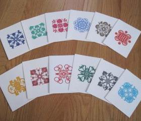 Note Cards On Sale, with printed papercut designs - Horoscope - set of 12 (CP9)