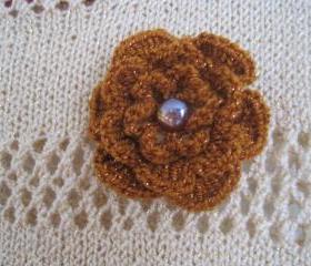 Crochet flower brooch used with a headband - different colors (F2)