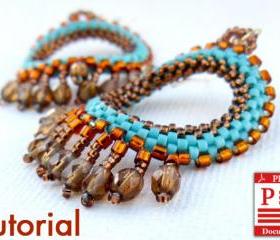 DIY Pattern Beading tutorial Native American Style earrings PDF file