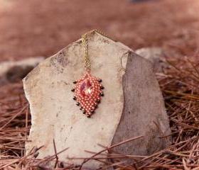 Cute honeysuckle pendant. Holiday jewelry Rustic style under 50 