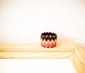 Southwest Native American band ring.Tribal geometric zig zag pattern. Custom ring