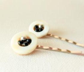 Cute monster. Holiday Fashion accessories. Beaded hair bobby pin