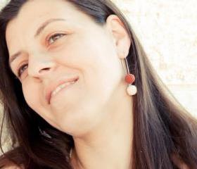 White dark chocolate truffle earrings, Valentine Jewelry. taste test.