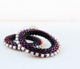 Chic Silver Cherry Beadwoven Hoop Earrings Modern Jewelry January trends. 