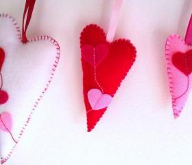 Home Hearts Decoration - Set of 3 - Flying Hearts - Ornaments/favors/decor