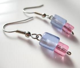 A-01 Sky Blue Pink Earrings