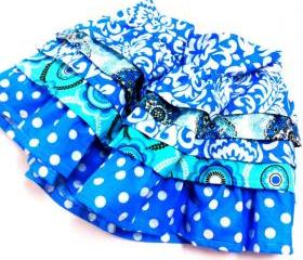 Blue Couture Ruffle Skirt