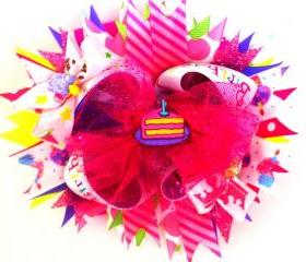 Birthday Couture Over The Top Boutique Style Hairbow