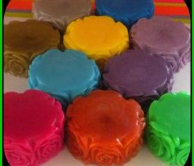 25 Rose Flower Soaps - You Choose Scents and Colors - Weddings, Bridal Showers, Baby Showers