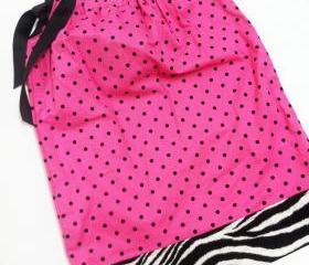 Polka Dot Zebra Pillowcase Dress Size 4-5