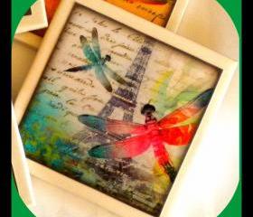 Coaster - Ceramic Tile - Dragonflies in Paris