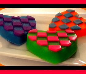 Soap - Checkered Heart - Valentine's Day - You Choose Colors/Scent